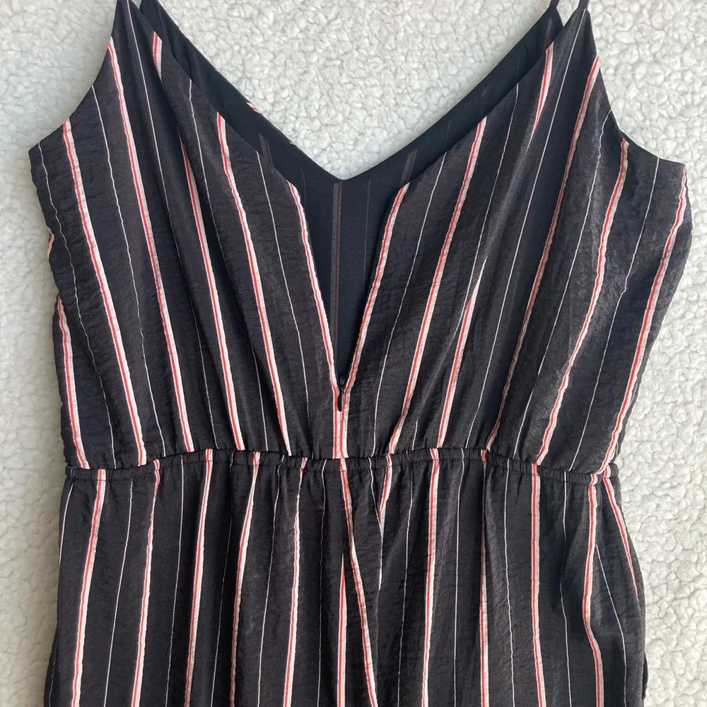 Vince Camuto Women's spaghetti strap black wide leg striped jumpsuit, Sz M - Picture 17 of 17